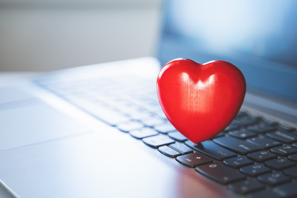 big red heart on laptop keyboard valentine s day 2022 11 09 16 53 29 utc